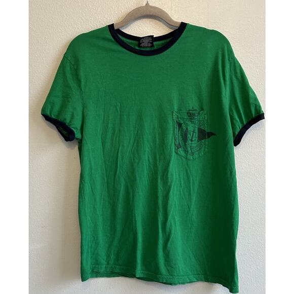 VTG Polo Ralph Lauren Ringer Crest Logo T-Shirt M Flag Logo Nautical 80s 90s - Picture 3 of 8